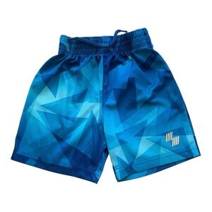 Place Sport Blue Geometric Patterned Shorts 2T pull-on elastic waist logo
